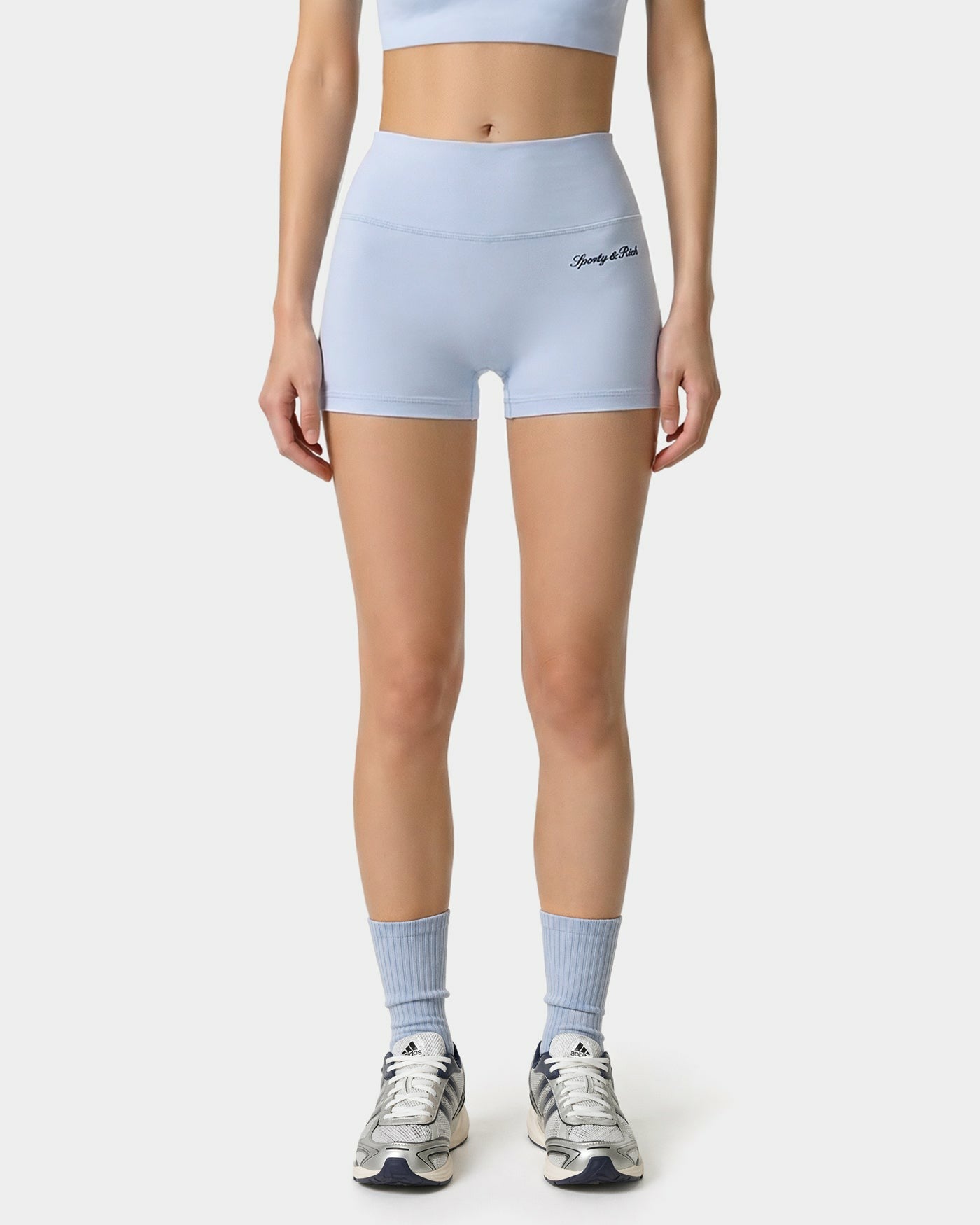 Signature Logo Mini Biker Short - Ciel/Navy