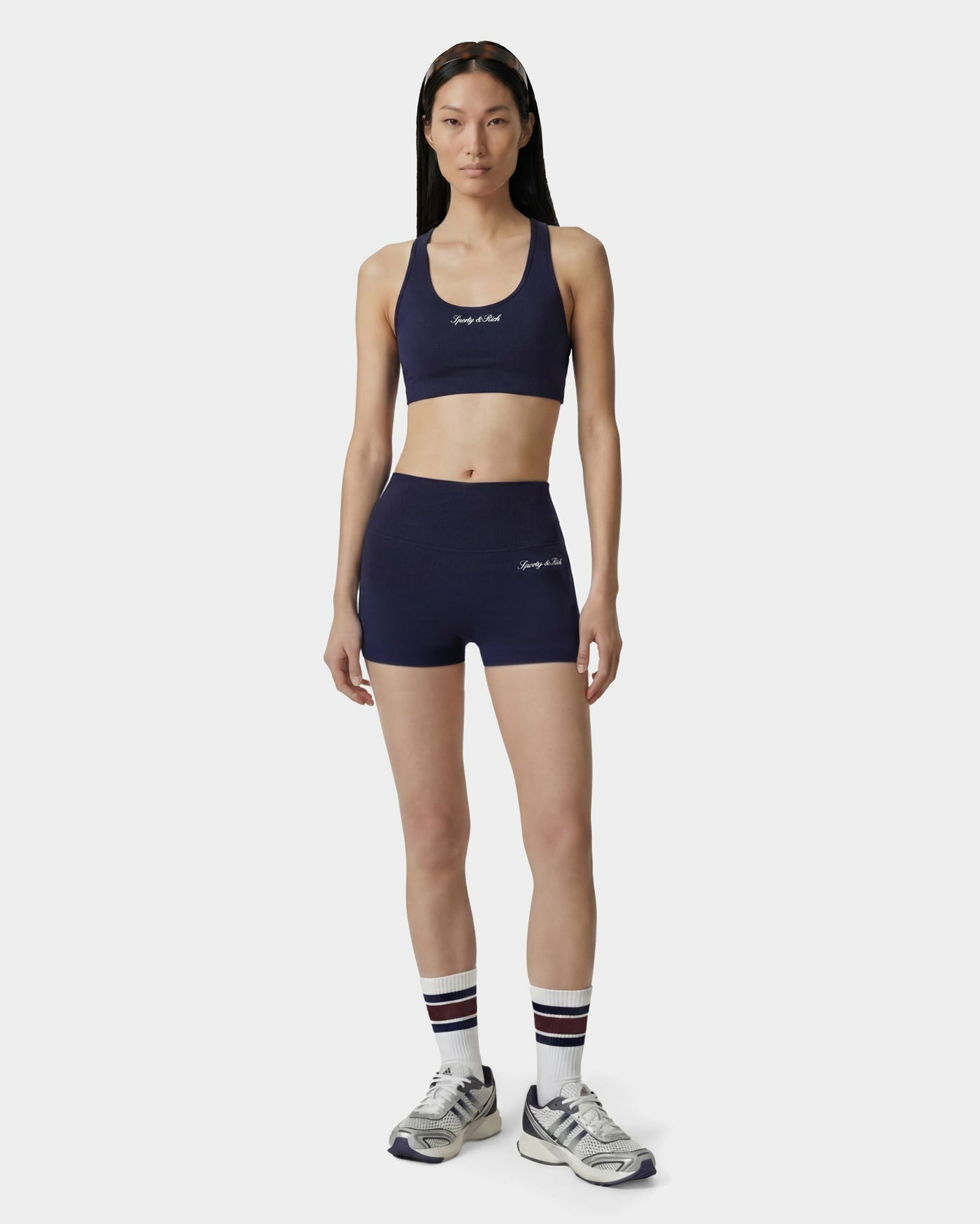 Signature Logo Mini Biker Short - Navy/White