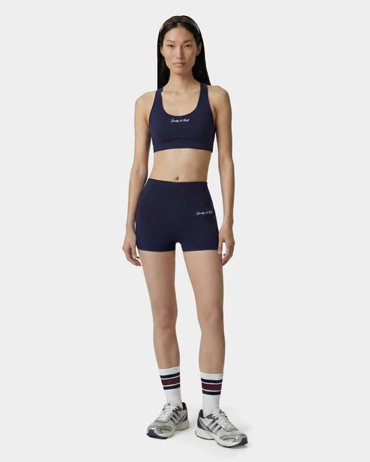Signature Logo Mini Biker Short - Navy/White