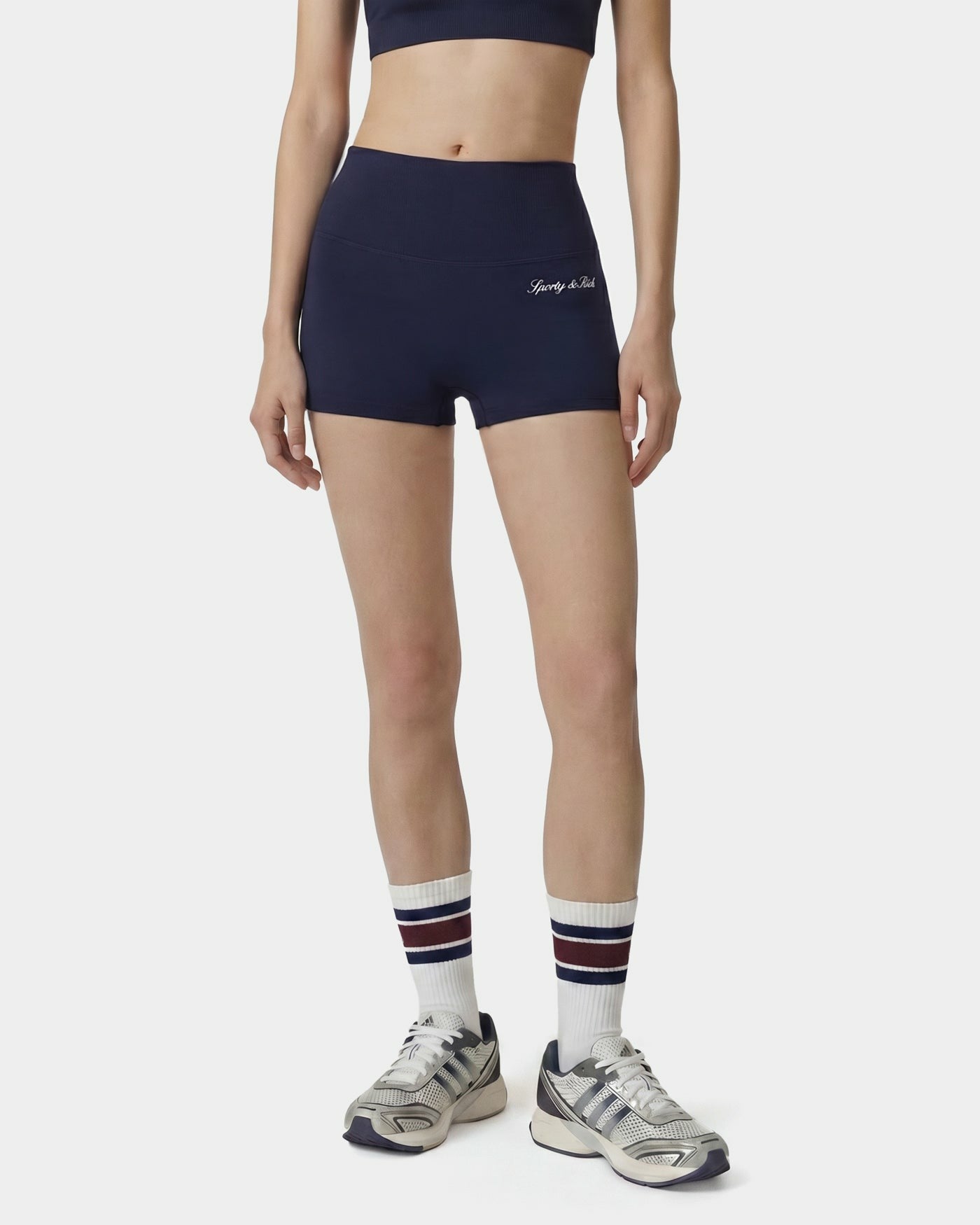 Signature Logo Mini Biker Short - Navy/White