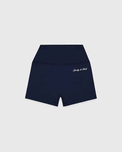 Signature Logo Mini Biker Short - Navy/White