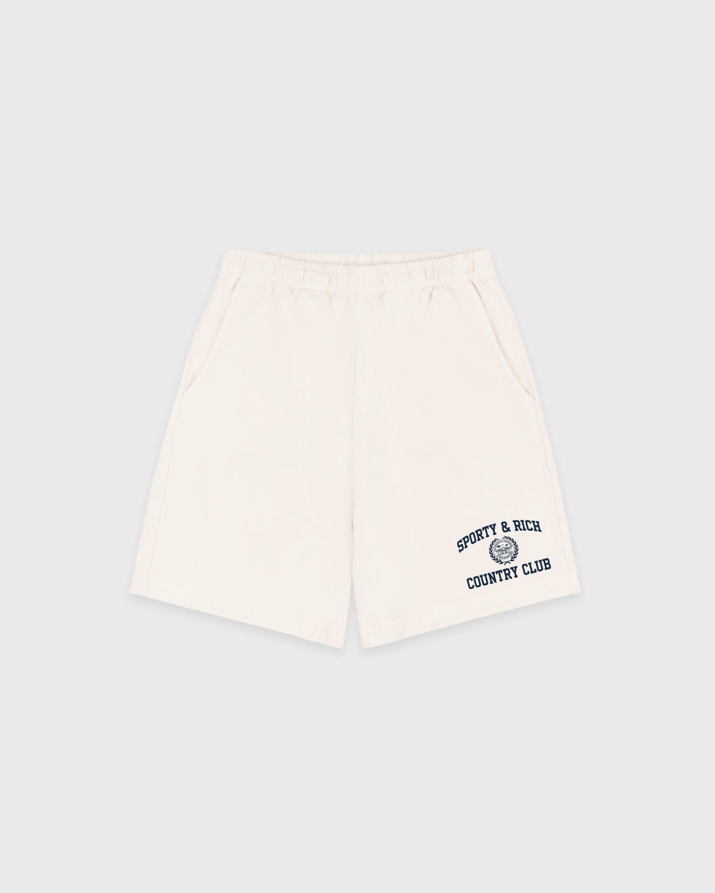 Varsity Crest Gym Short - Ecru/Navy