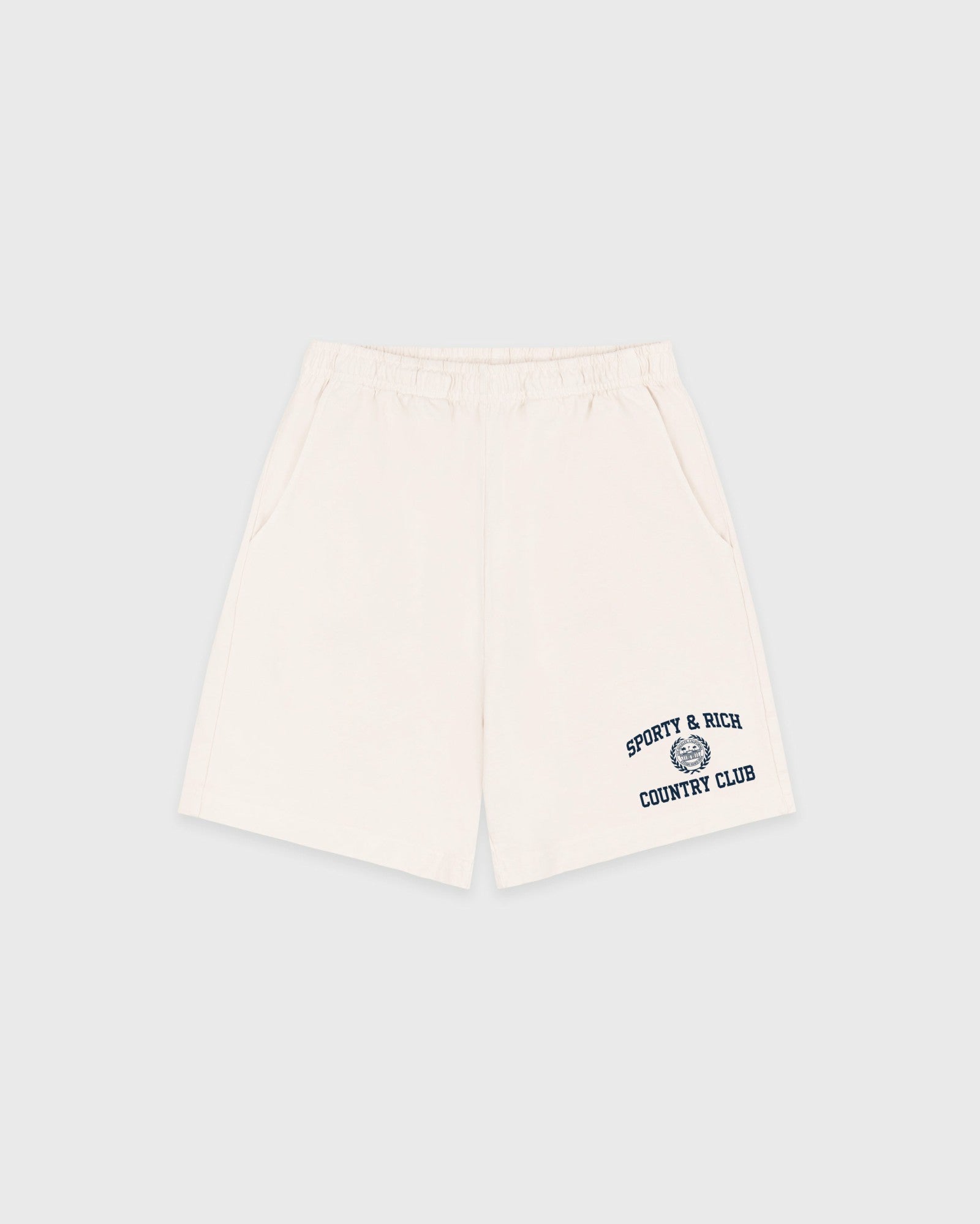 Varsity Crest Gym Short - Ecru/Navy