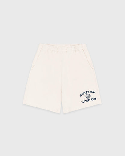 Varsity Crest Gym Short - Ecru/Navy