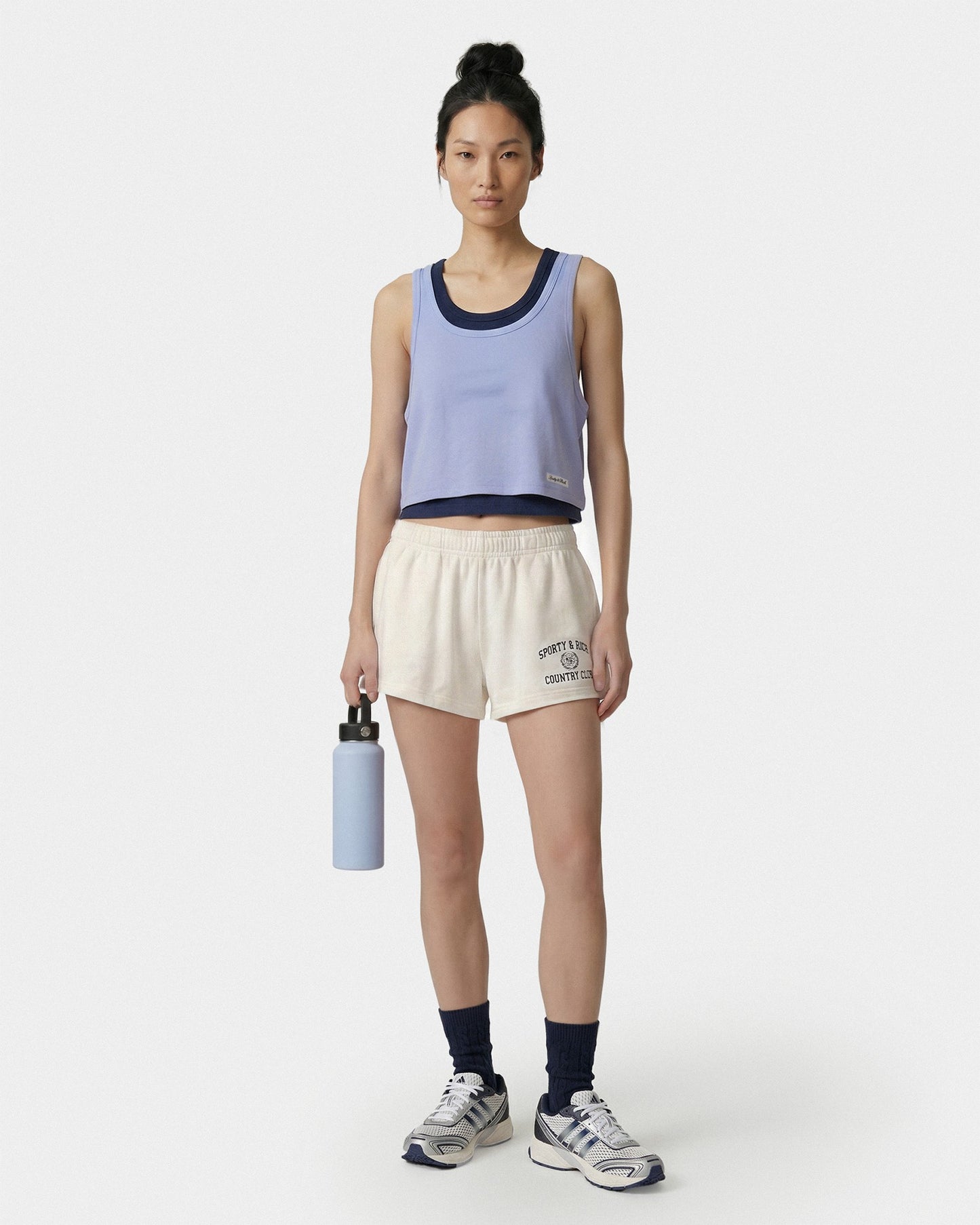 Varsity Crest Disco Short - Ecru/Navy