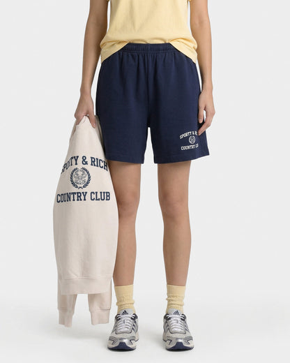 Varsity Crest Gym Short - Navy/White