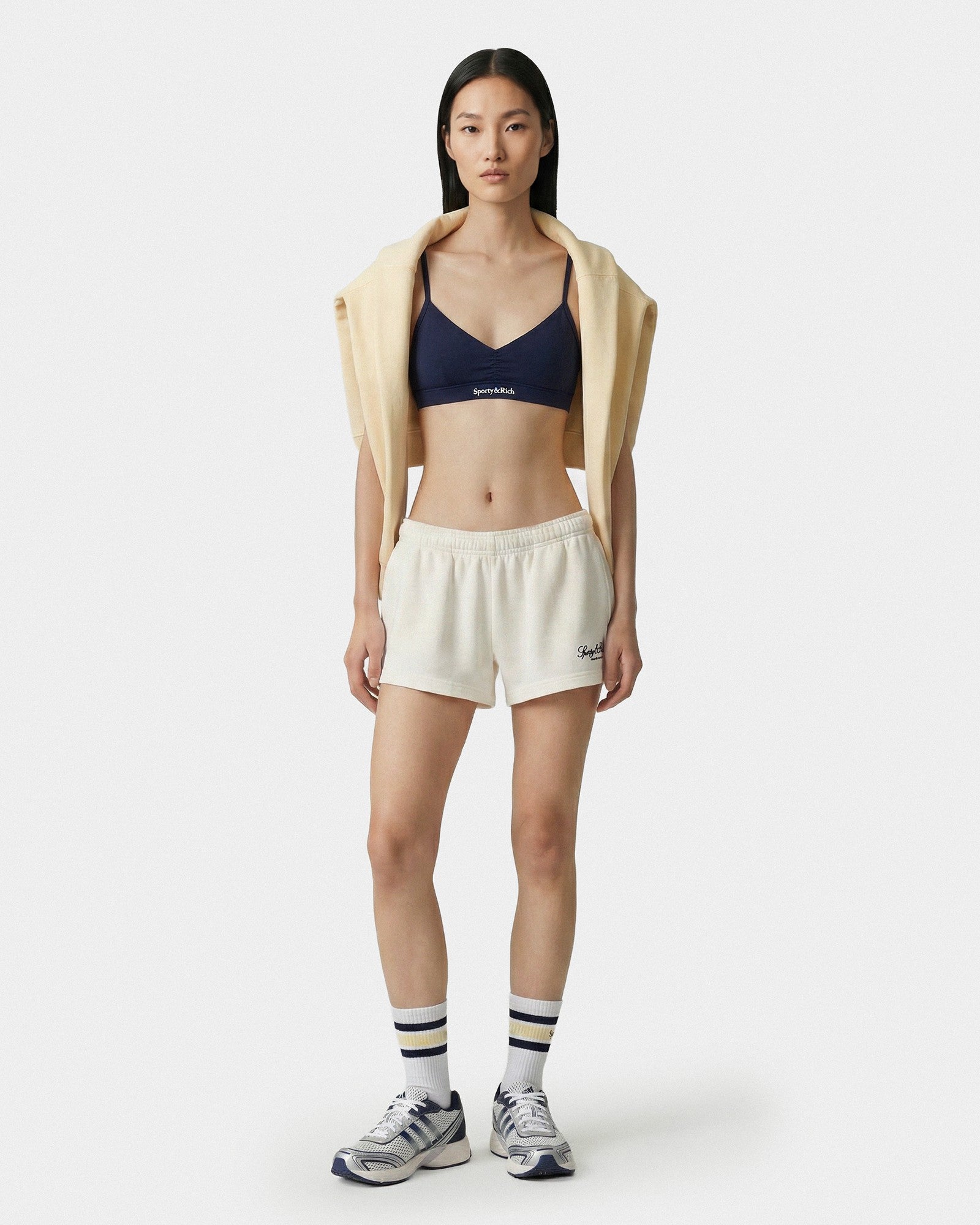 Vendome LA Embroidered Disco Short - Ecru/White
