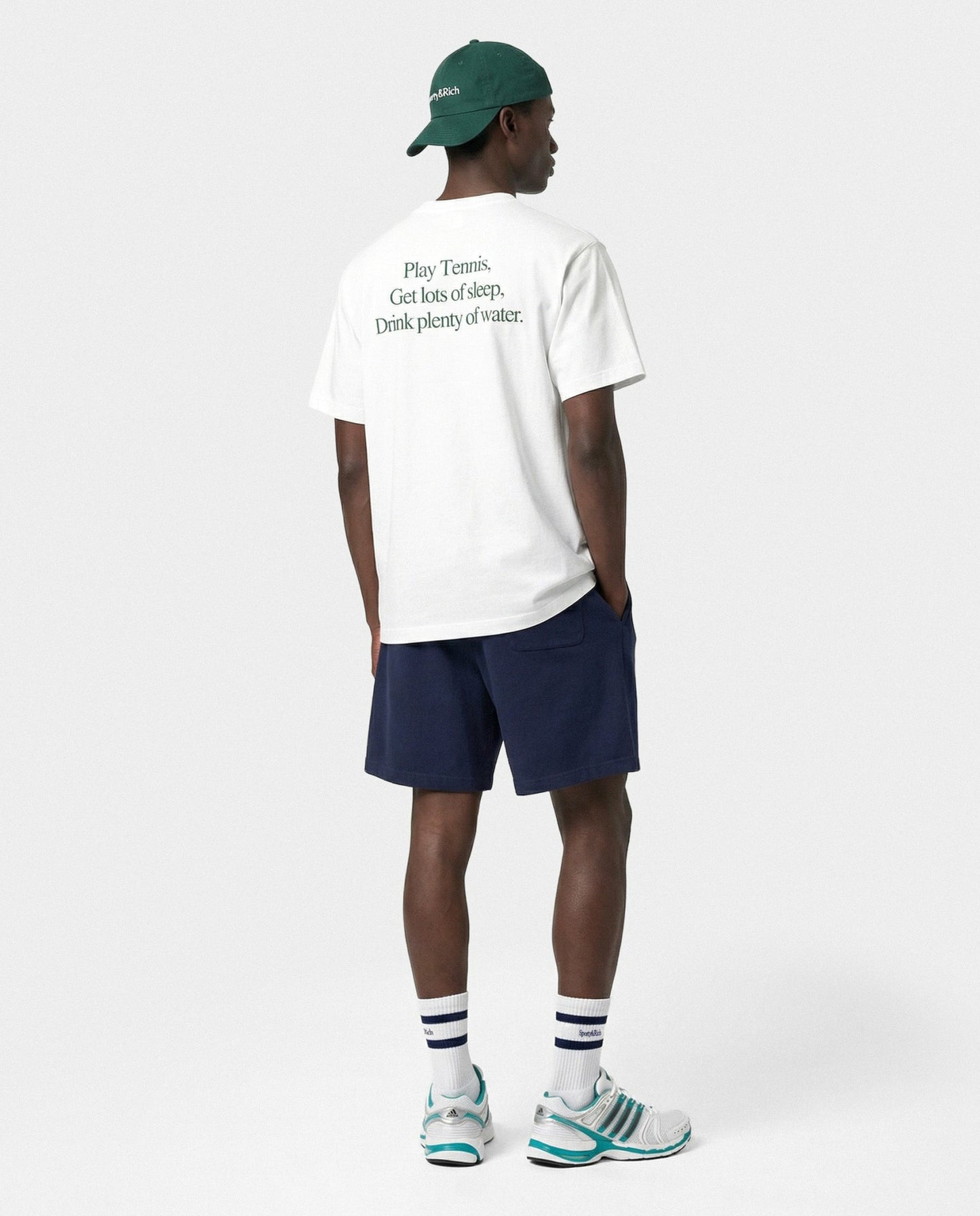 Serif Logo Gym Short - Navy/White