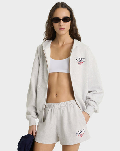 Nautical Embroidered Disco Short - Heather Gray