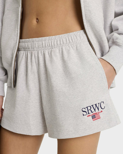 Nautical Embroidered Disco Short - Heather Gray