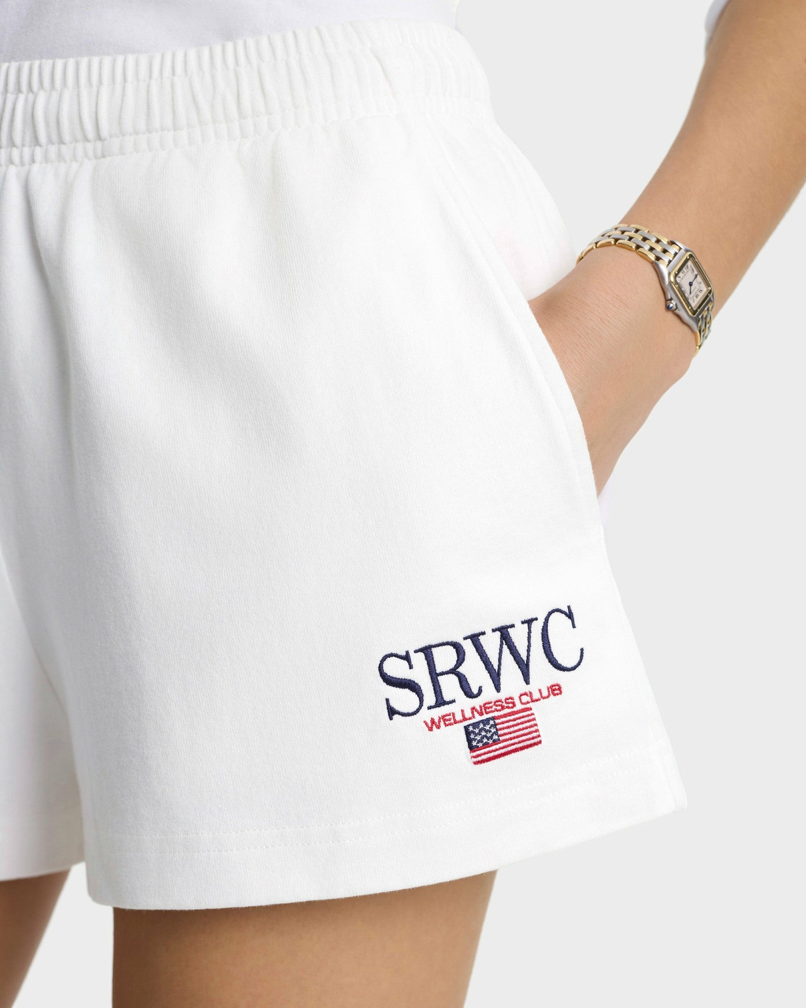 Nautical Embroidered Disco Short - White