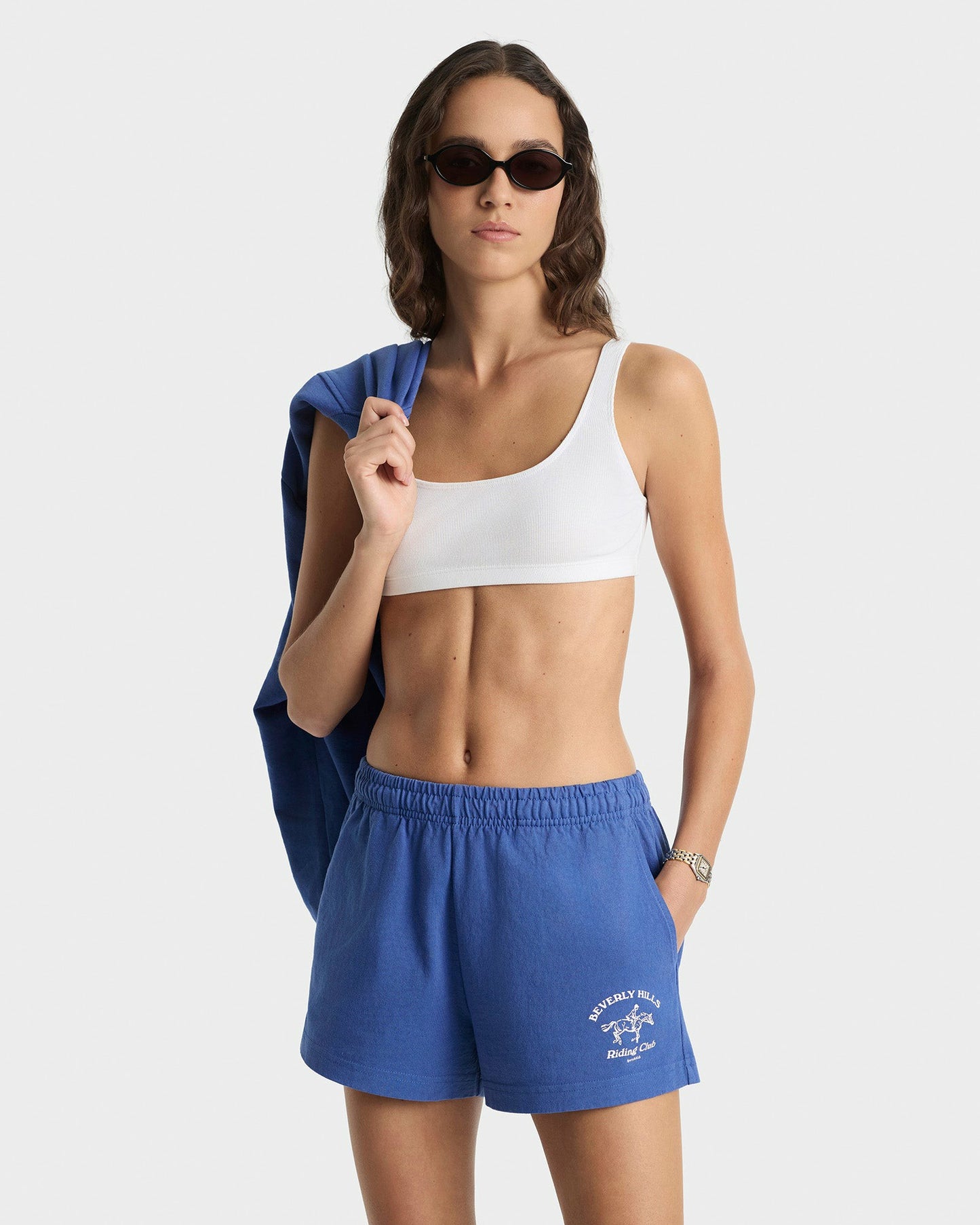 BH Riding Club Disco Short - Pier Blue/White