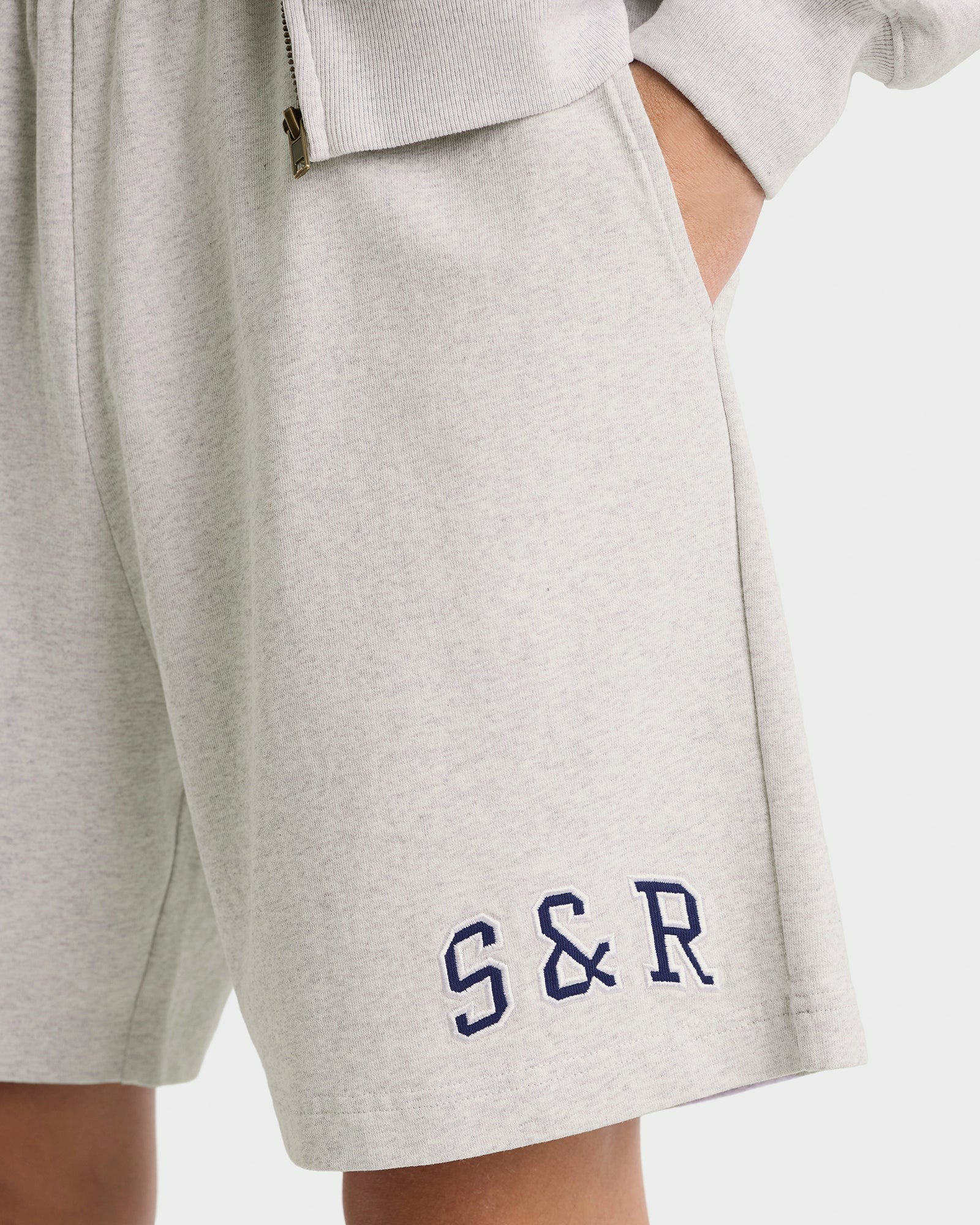 S&R Ivy Gym Short - Heather Gray/Navy