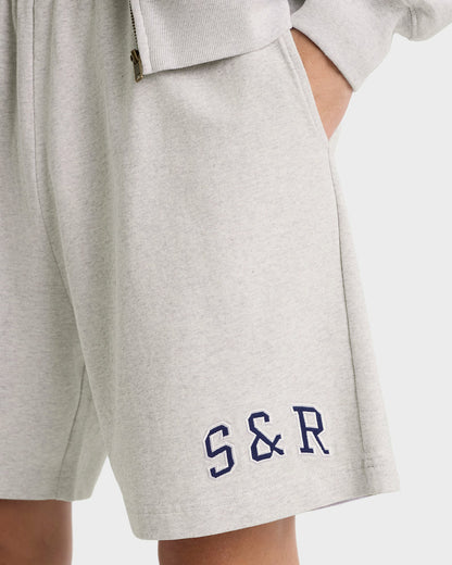 S&R Ivy Gym Short - Heather Gray/Navy