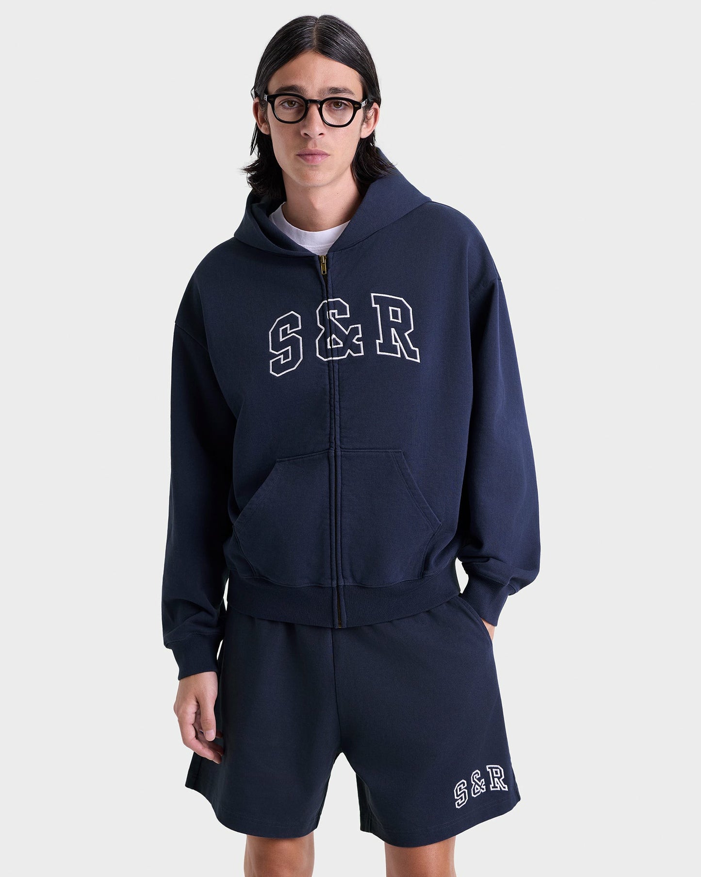 S&R Ivy Gym Short - Navy/White
