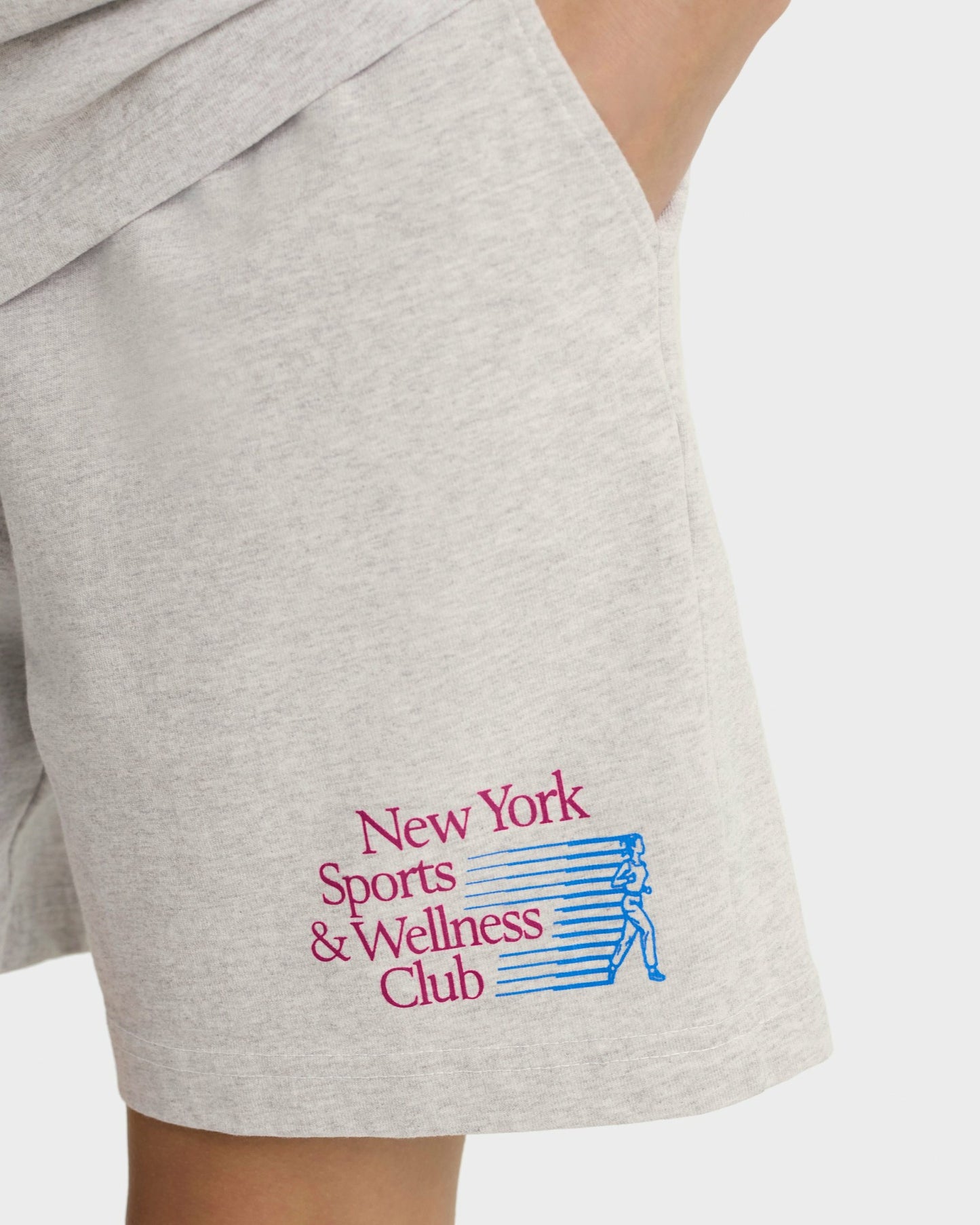 NY Motion Gym Short - Heather Gray/Berry/Azure