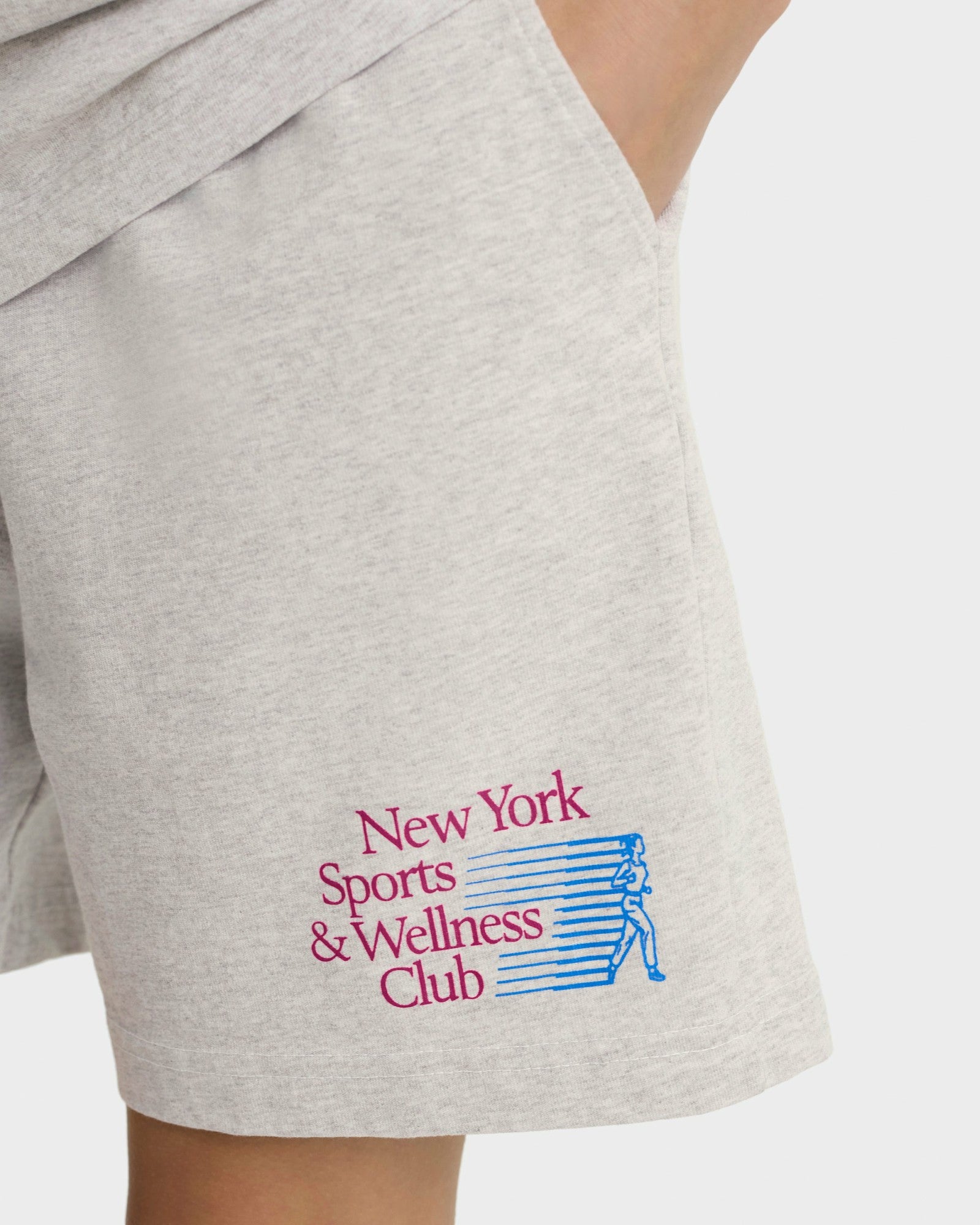 NY Motion Gym Short - Heather Gray/Berry/Azure
