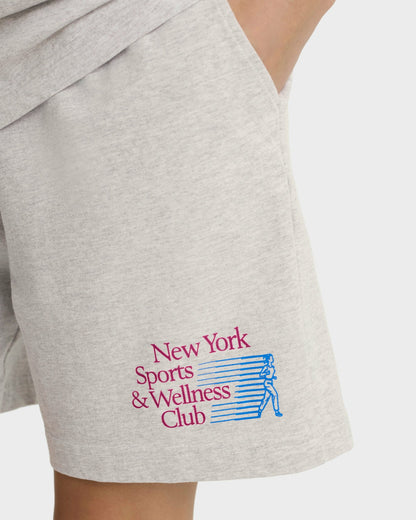 NY Motion Gym Short - Heather Gray/Berry/Azure