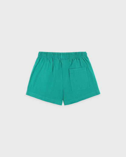 Spellout Embroidered Disco Short - Spring Green/Faded Black