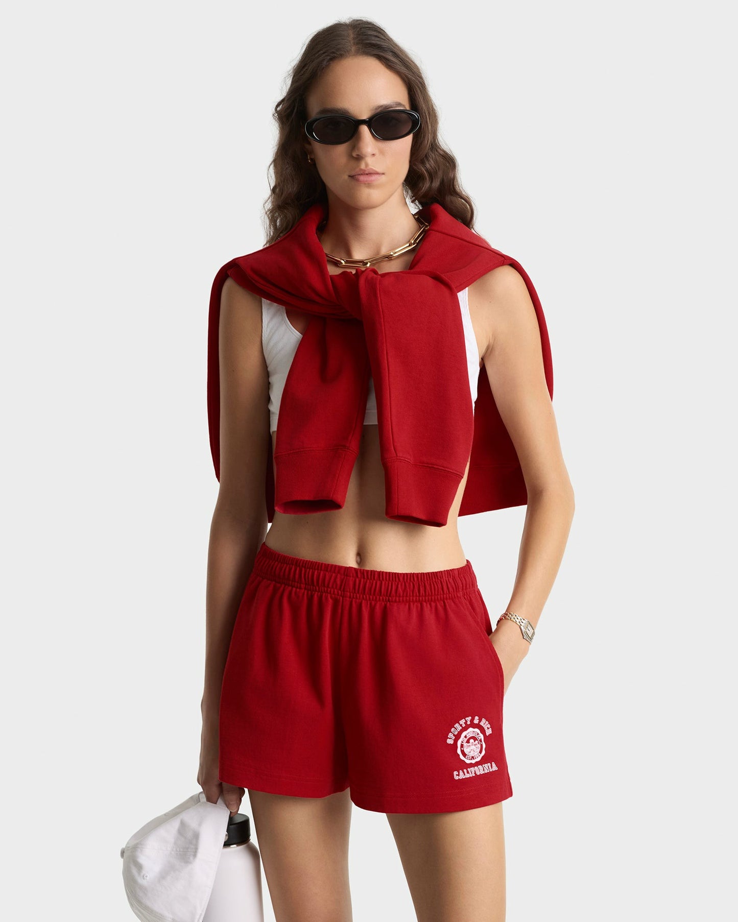 California Emblem Disco Short - Ruby/White