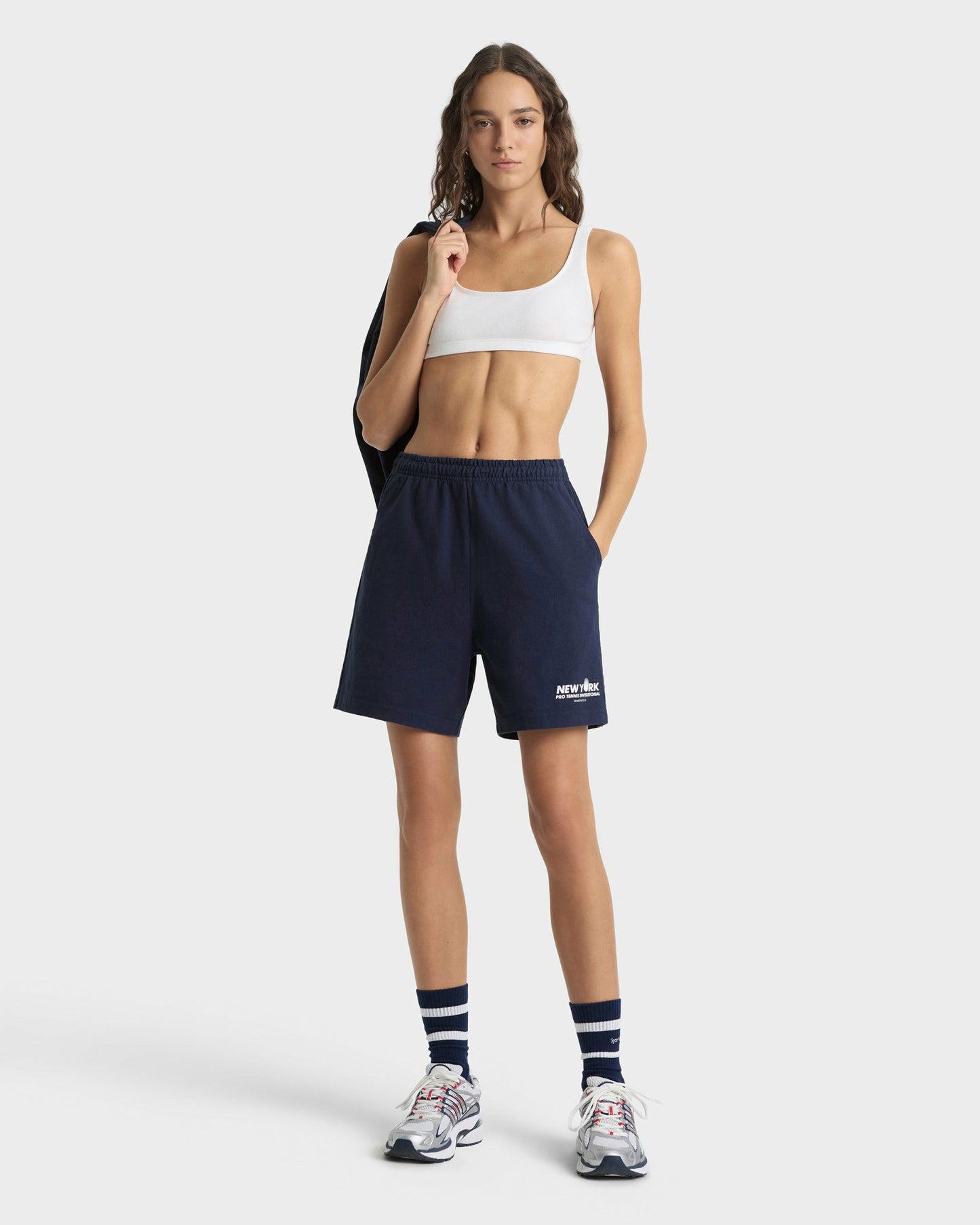 Pro Gym Short - Navy/White