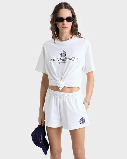 H&W Crest Embroidered Disco Short - White/Navy