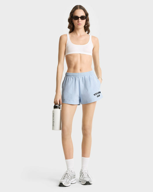 Wellness Club Flocked Disco Short - Ciel/Navy