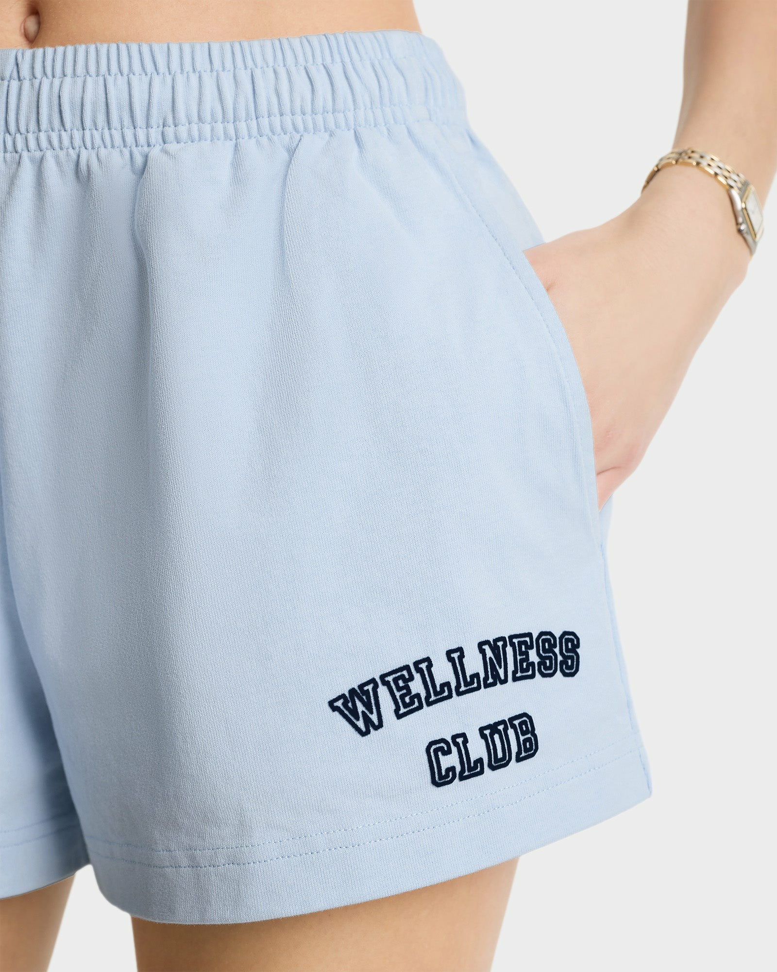 Wellness Club Flocked Disco Short - Ciel/Navy