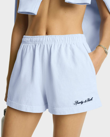 Syracuse Embroidered Disco short - Ciel/Navy