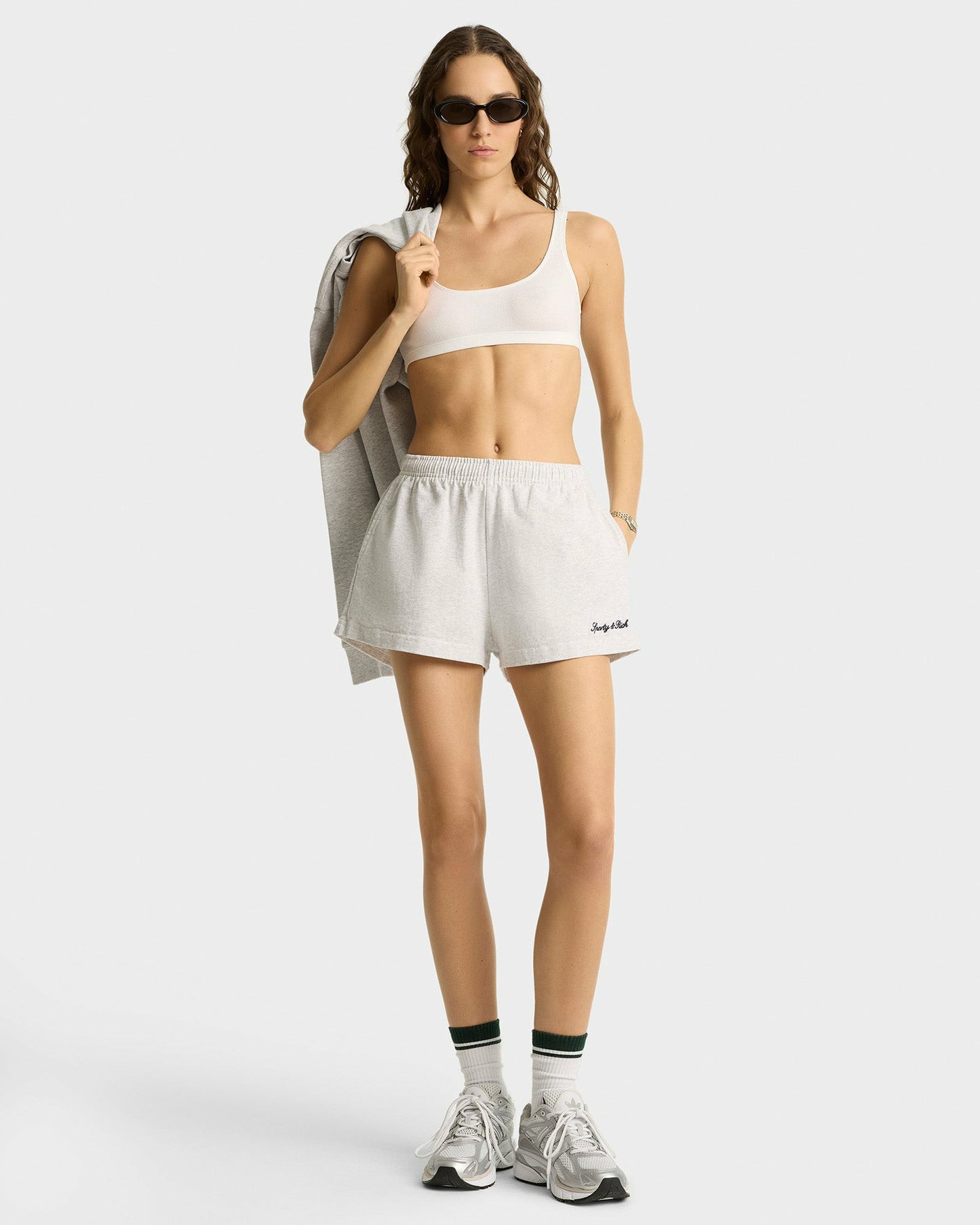 Syracuse Embroidered Disco short - Heather Gray/Navy