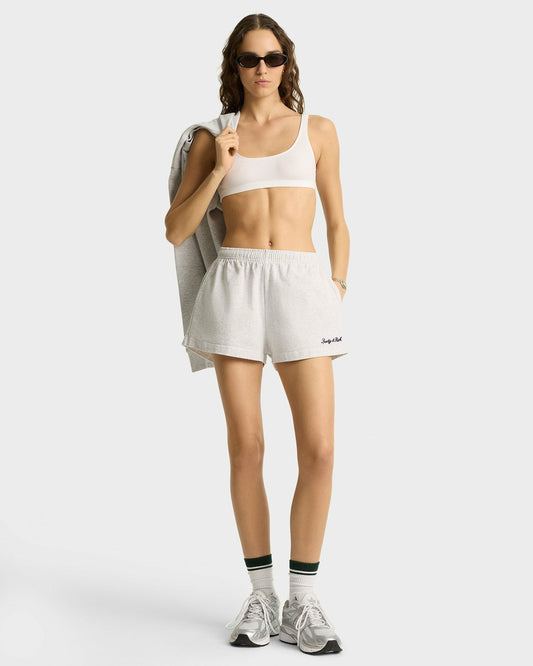Syracuse Embroidered Disco short - Heather Gray/Navy