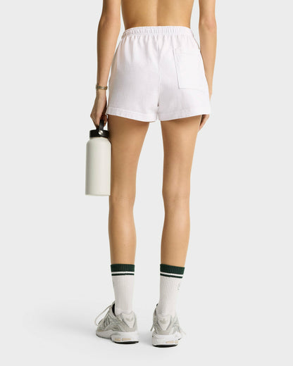 Syracuse Embroidered Disco Short - White/Navy