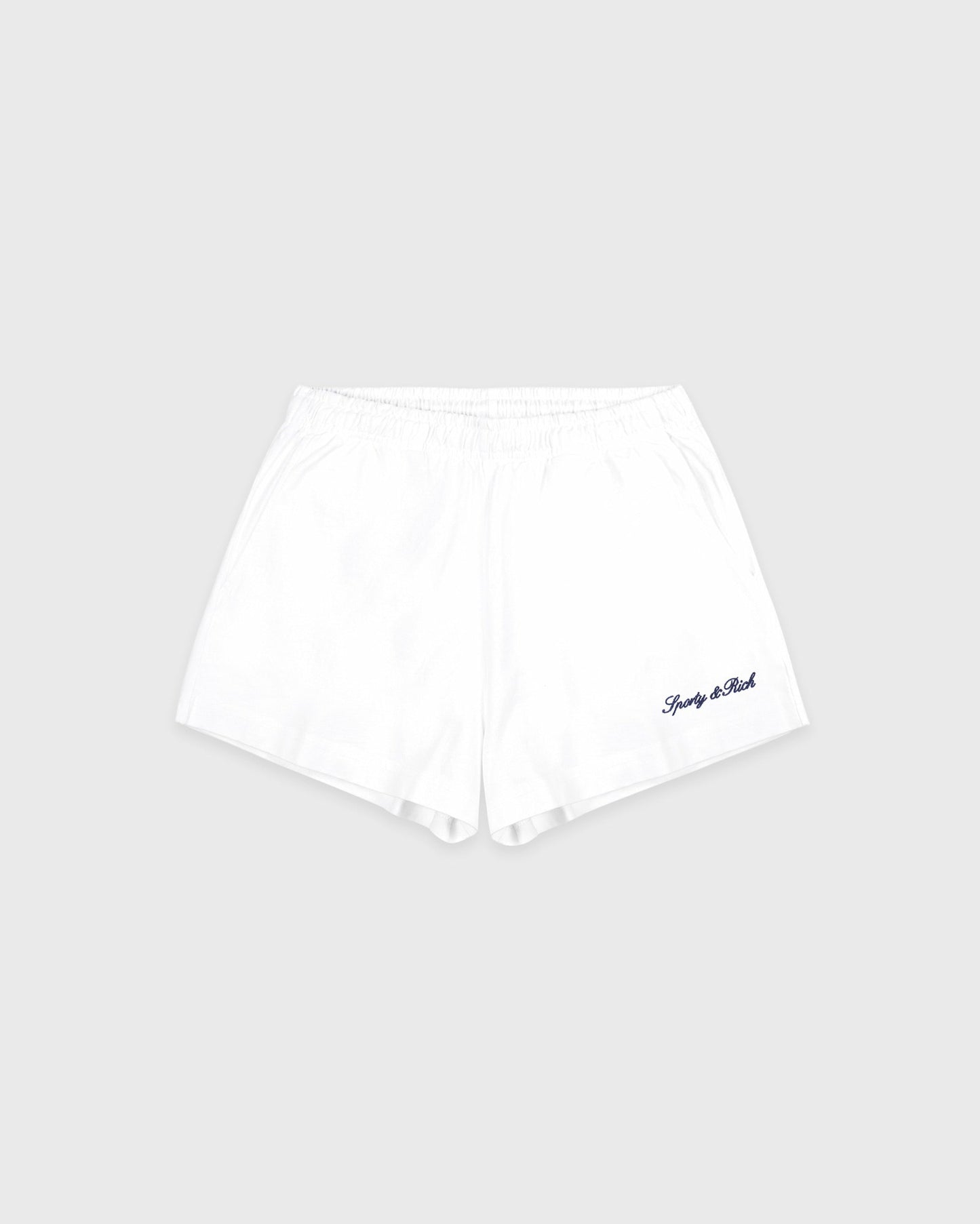 Syracuse Embroidered Disco Short - White/Navy