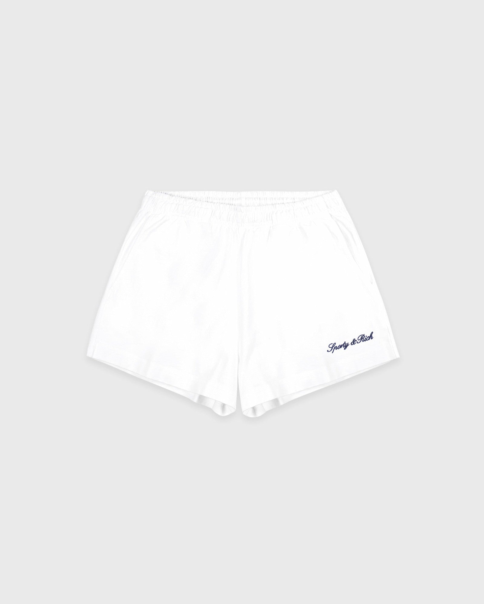 Syracuse Embroidered Disco Short - White/Navy