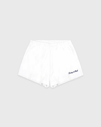 Syracuse Embroidered Disco Short - White/Navy