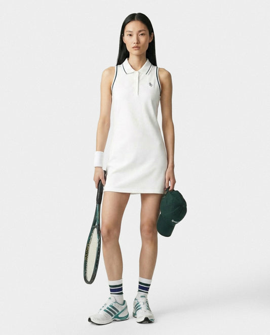SRC Polo Dress - White/Forest