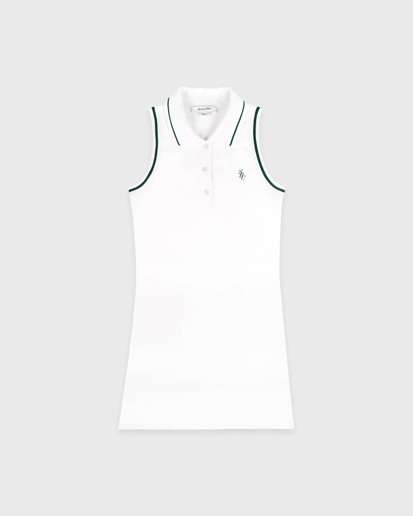 SRC Polo Dress - White/Forest