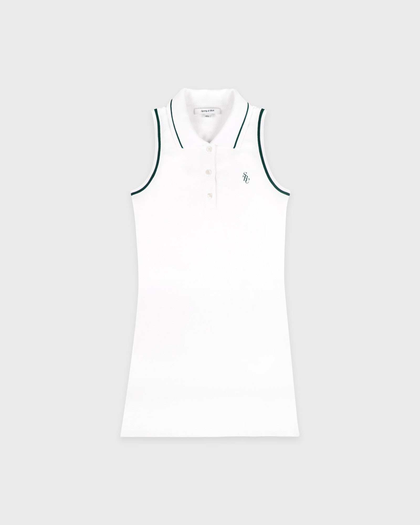 SRC Polo Dress - White/Forest