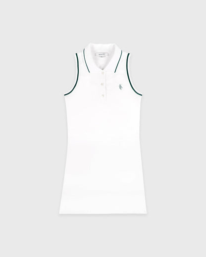 SRC Polo Dress - White/Forest