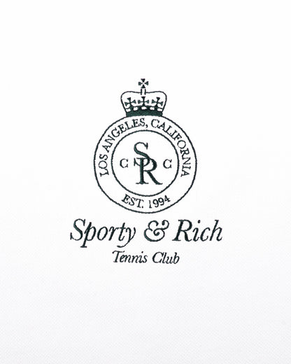 Crown Tennis Pique Polo Dress - White/Forest