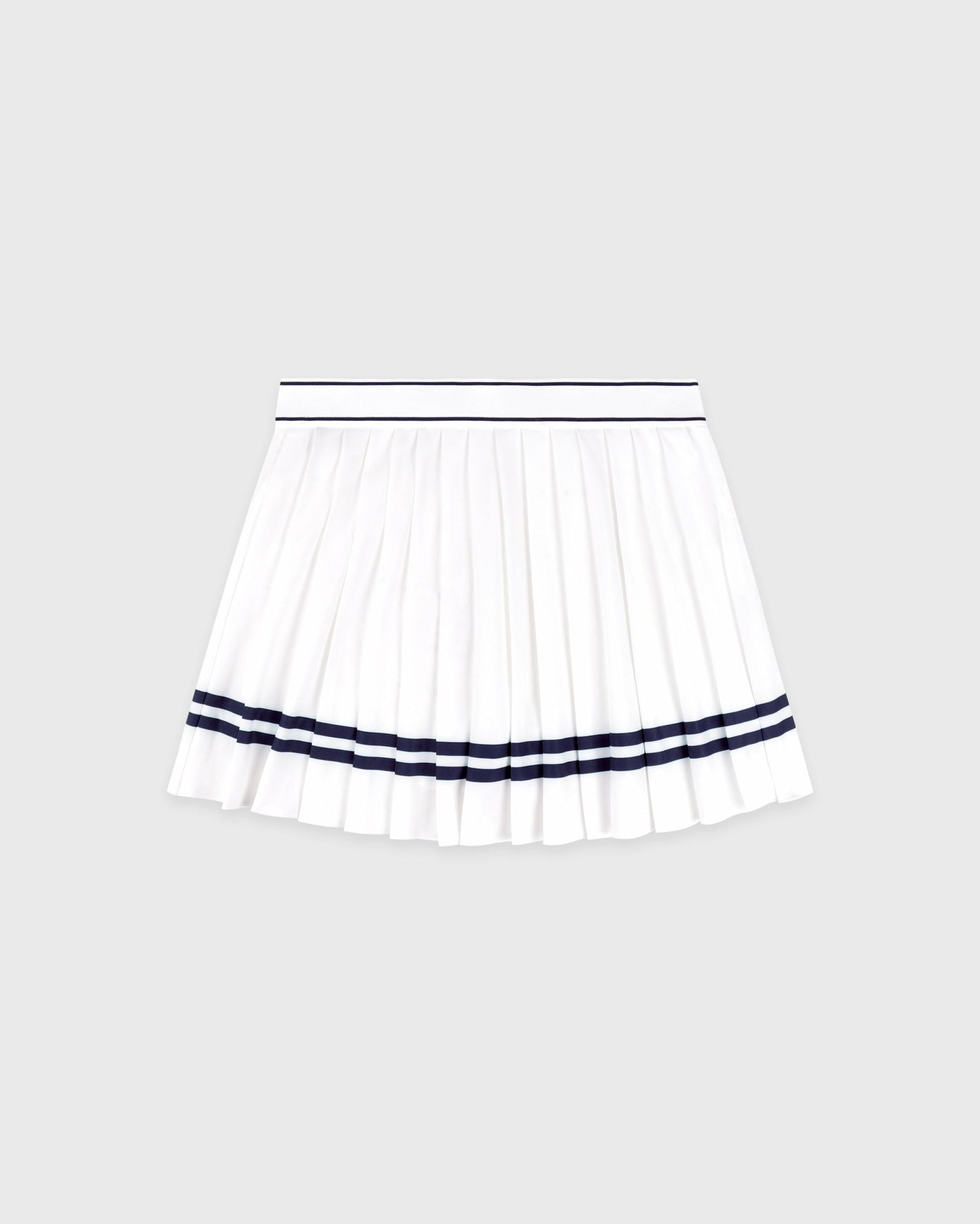 Serif Logo Pleated Skirt - White/Navy