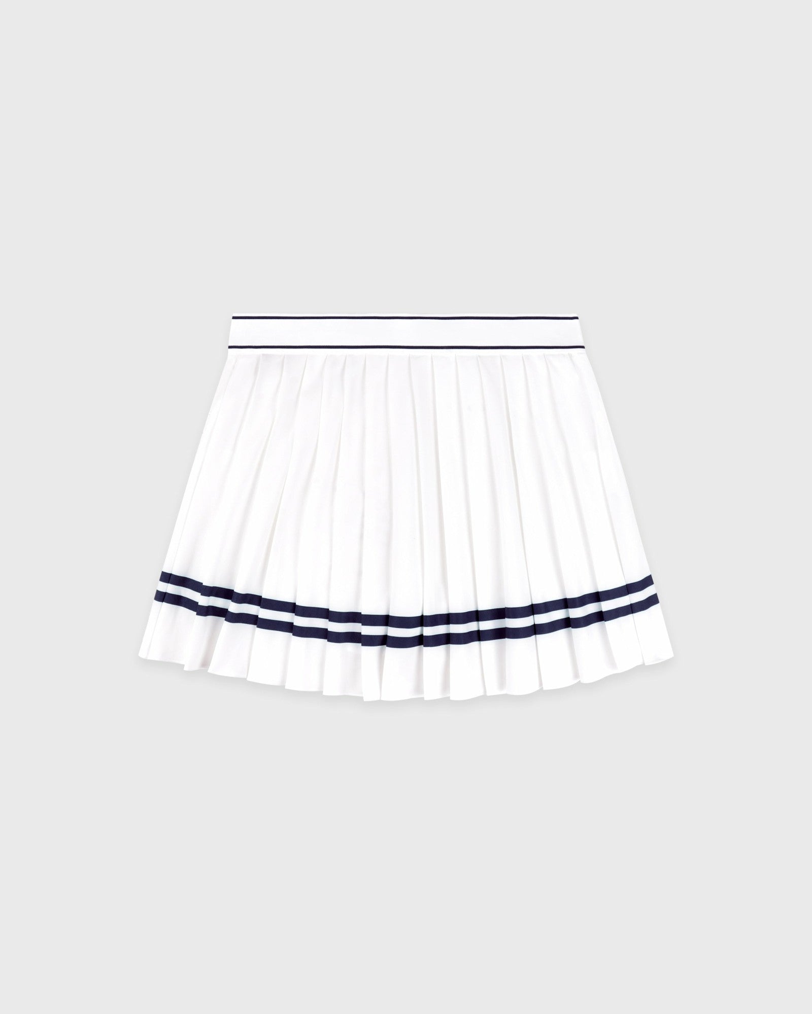 Serif Logo Pleated Skirt - White/Navy