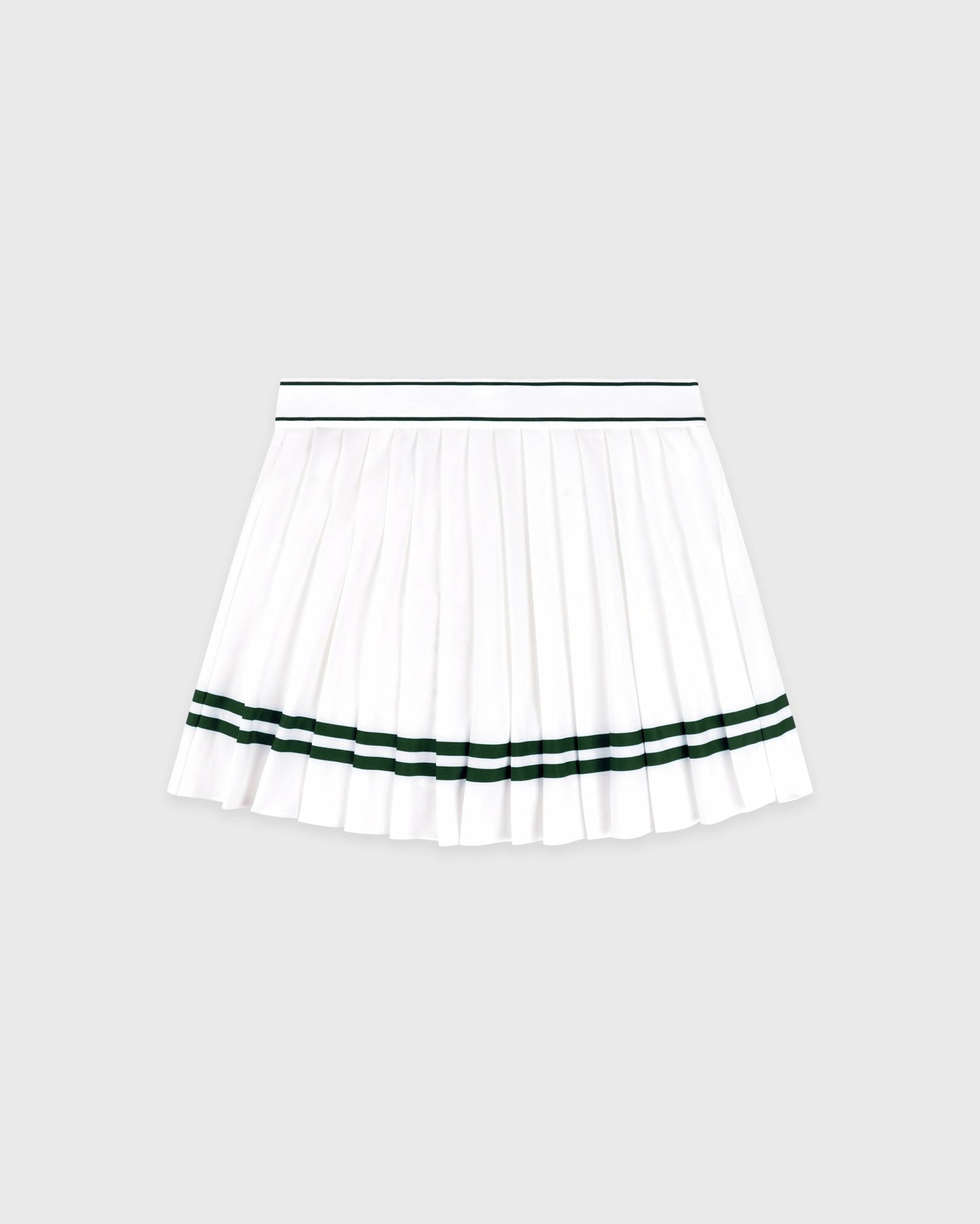 Serif Logo Pleated Skirt - White/Forest