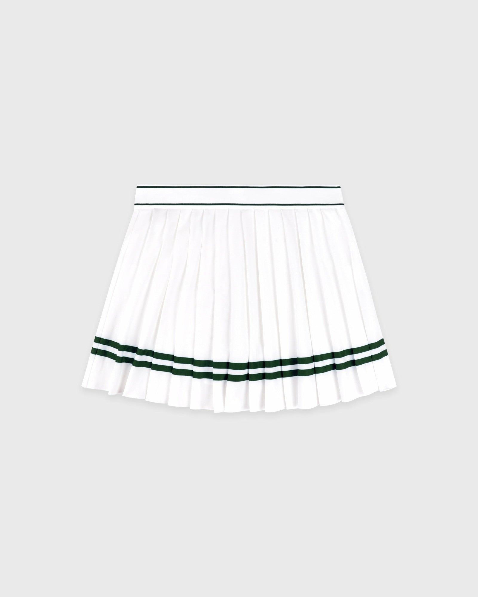 Serif Logo Pleated Skirt - White/Forest