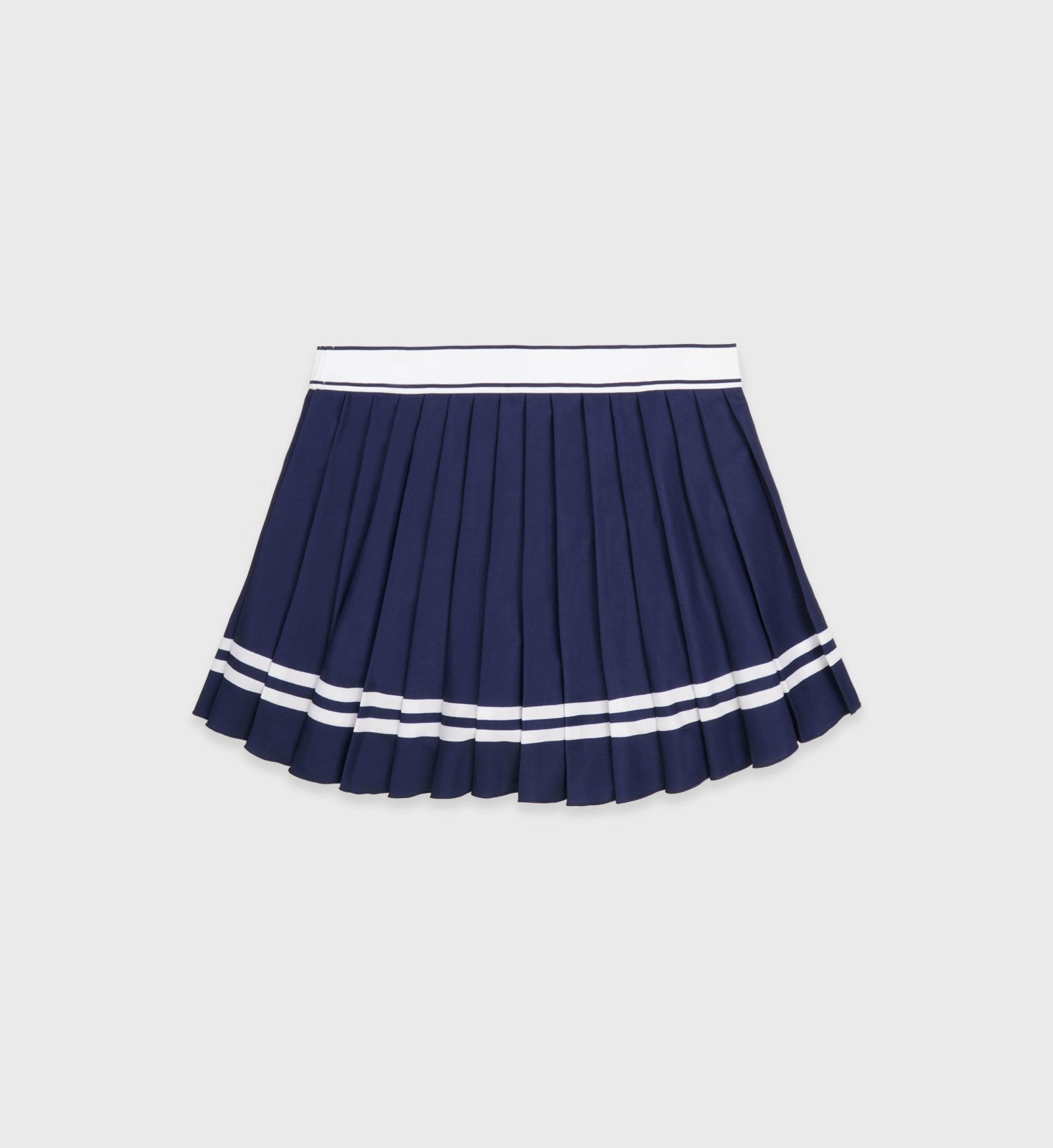 Serif Logo Pleated Skirt - Navy/White