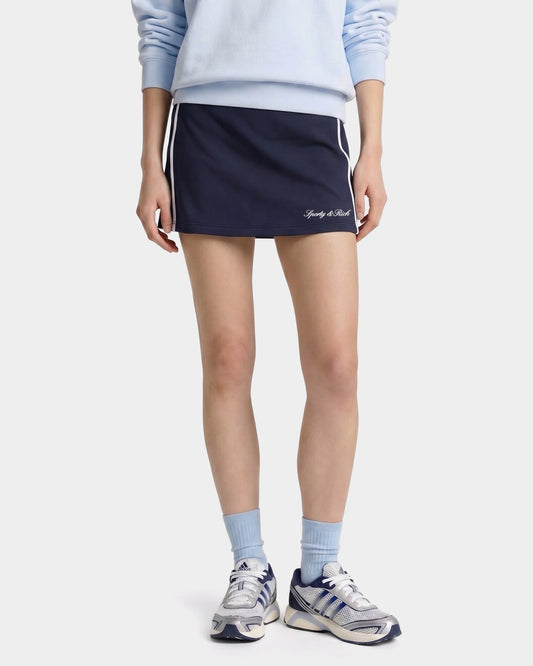Signature Logo Court Skirt - Navy/White