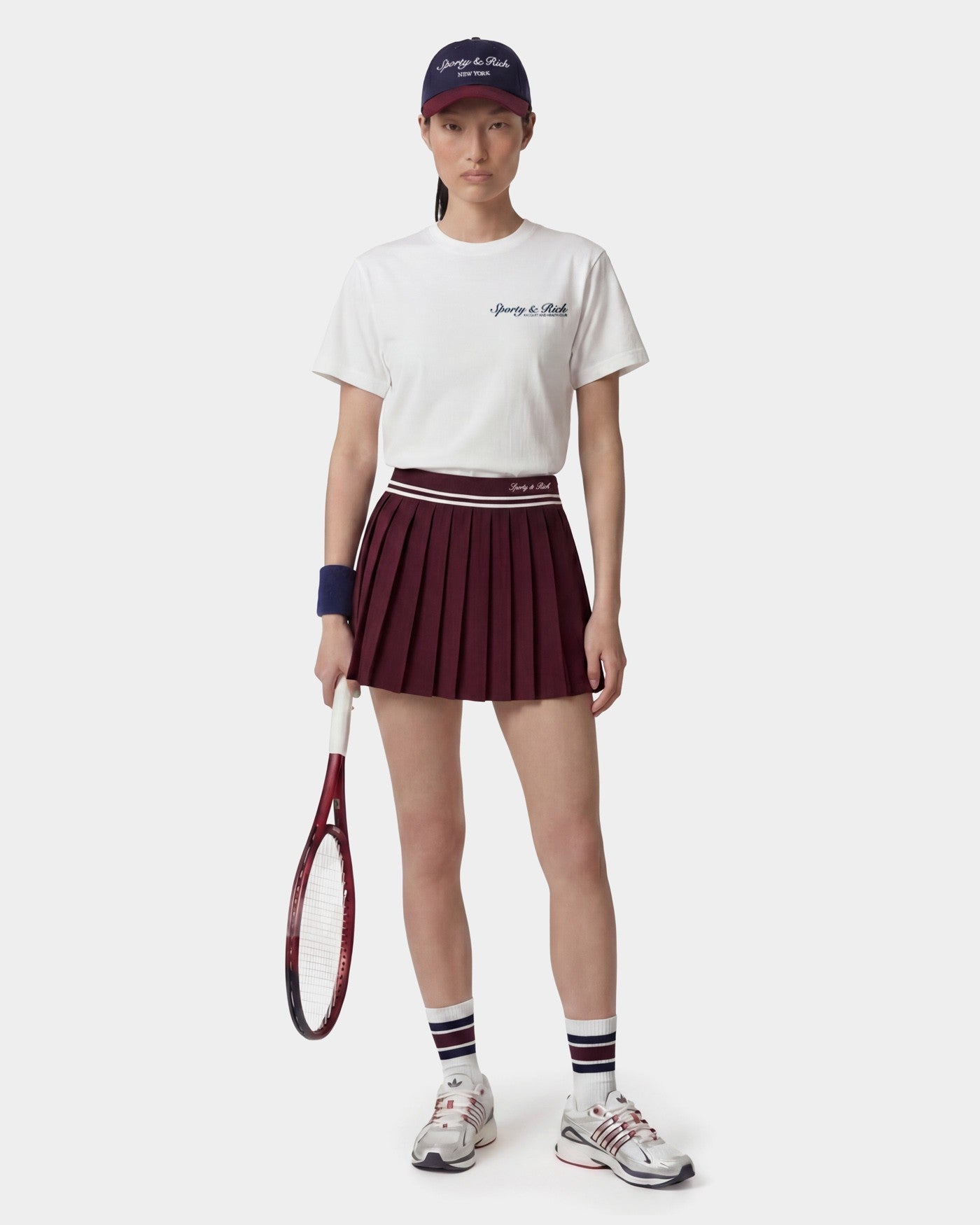Signature Logo Abigail Skirt - Bordeaux/White