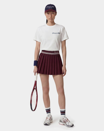 Signature Logo Abigail Skirt - Bordeaux/White