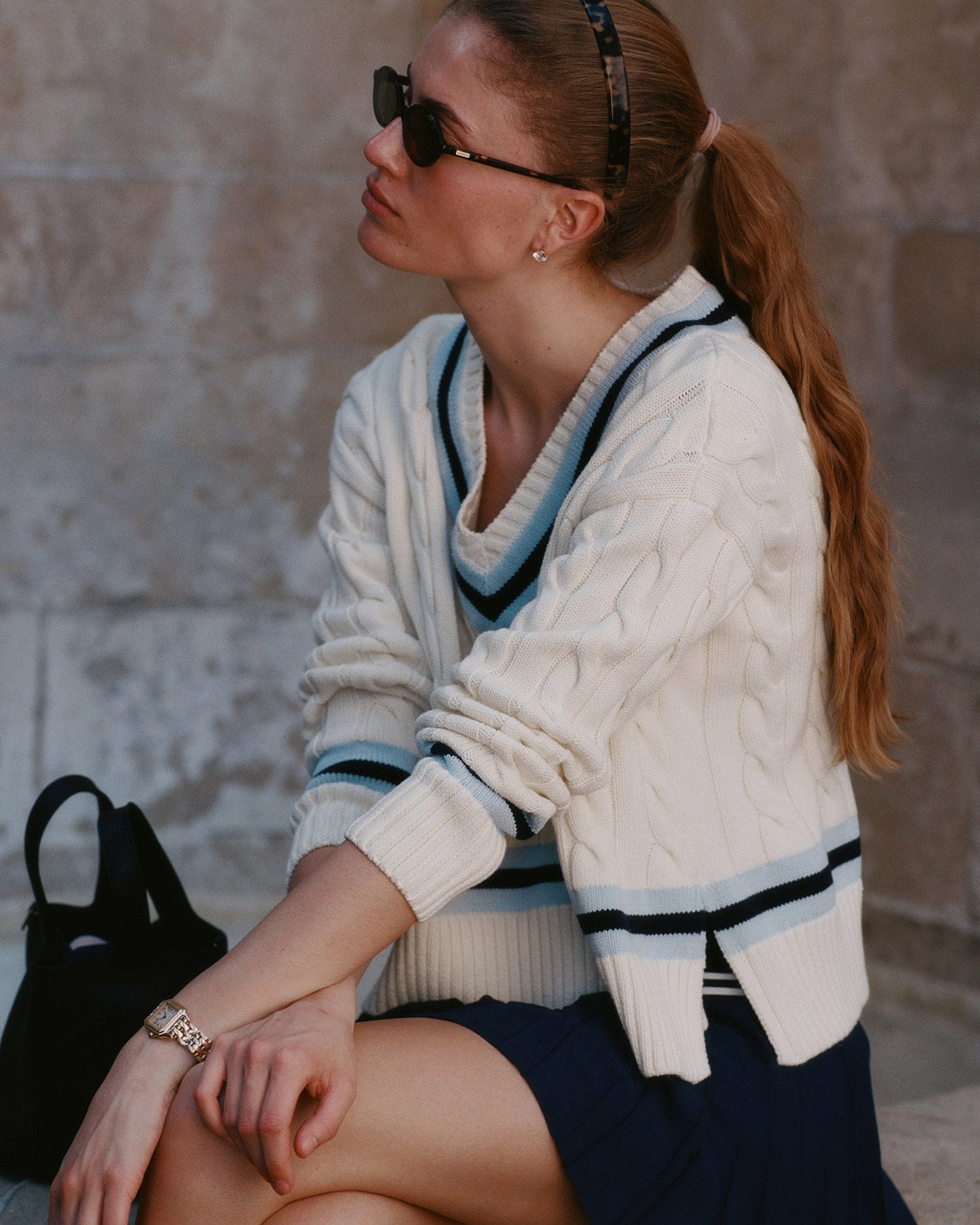 Signature Logo Abigail Skirt - Navy/White