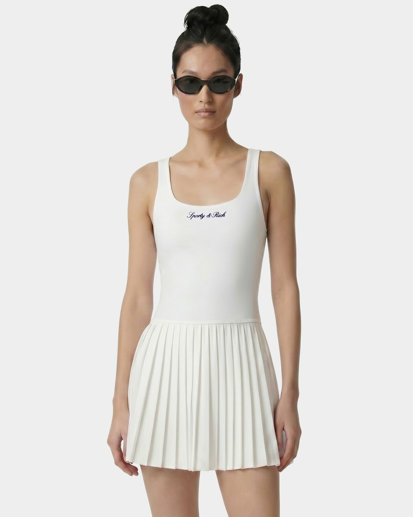 Signature Logo Court Dress - White